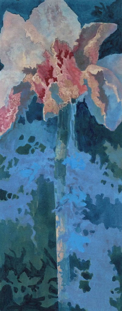 04 iris variations acrylique sur scan 10,5x26cm