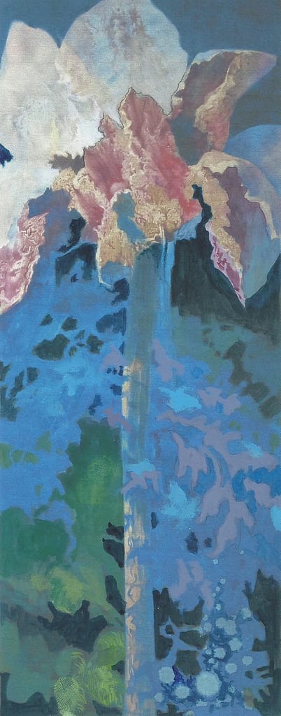 11 iris variations acrylique sur scan 10,5x26cm