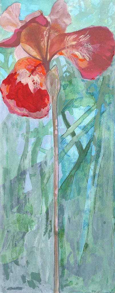 02 iris variations acrylique sur scan 10,5x26cm