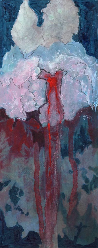 01 iris variations acrylique sur scan 10,5x26cm