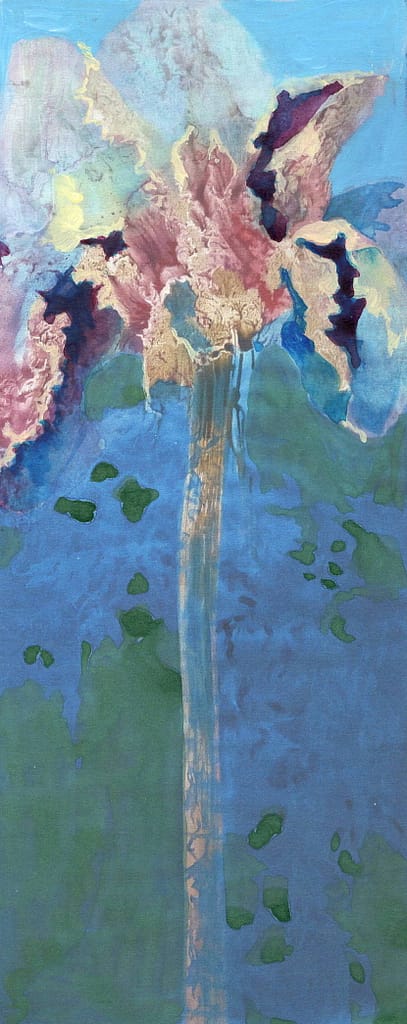 03 iris variations acrylique sur scan 10,5x26cm