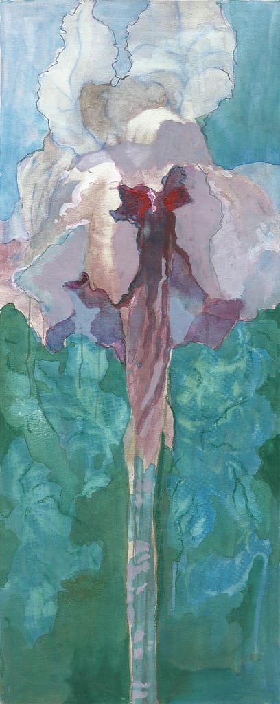 07 iris variations acrylique sur scan 10,5x26cm