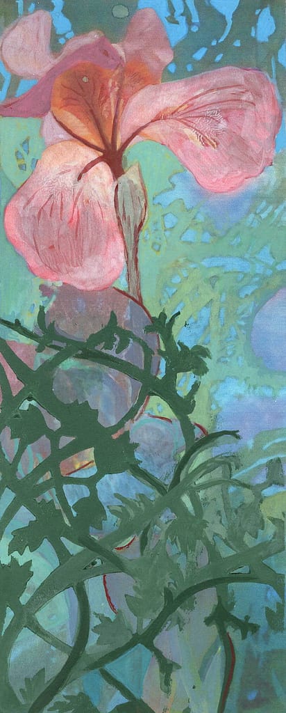 10 iris variations acrylique sur scan 10,5x26cm