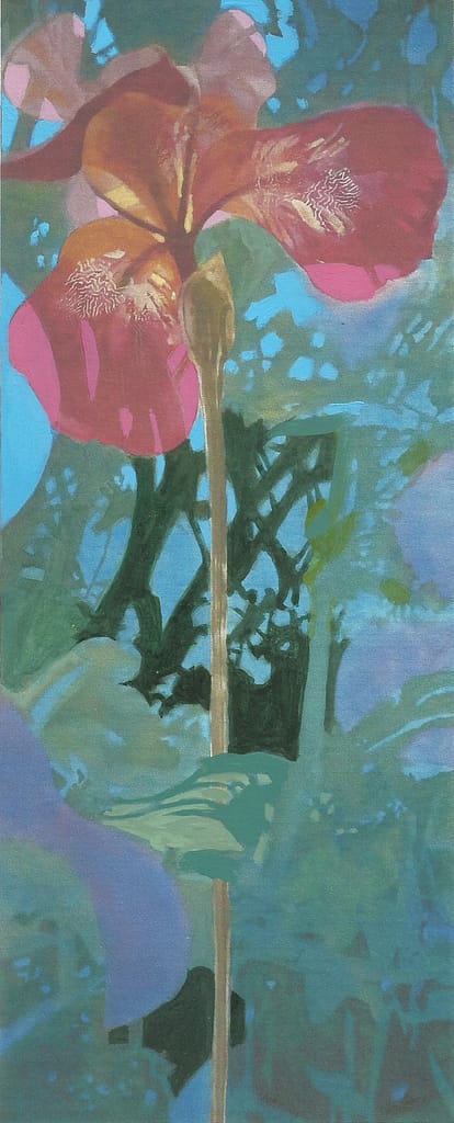 08 iris variations acrylique sur scan 10,5x26cm