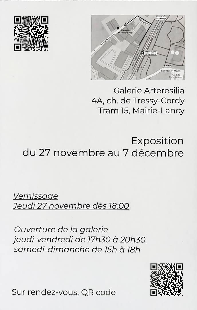 Affiche Expo Kunzli-Fontana, Galerie Arteresilia (verso)